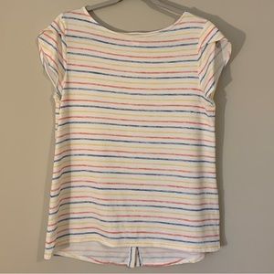 Market & Spruce colorful striped top with buttons down the back. Size M NWOT